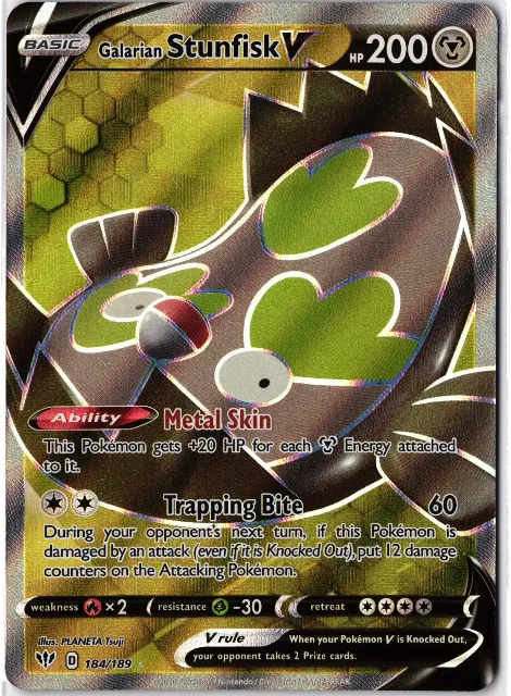 Galarian Stunfisk V Darkness Ablaze 184/189 Vorderseite